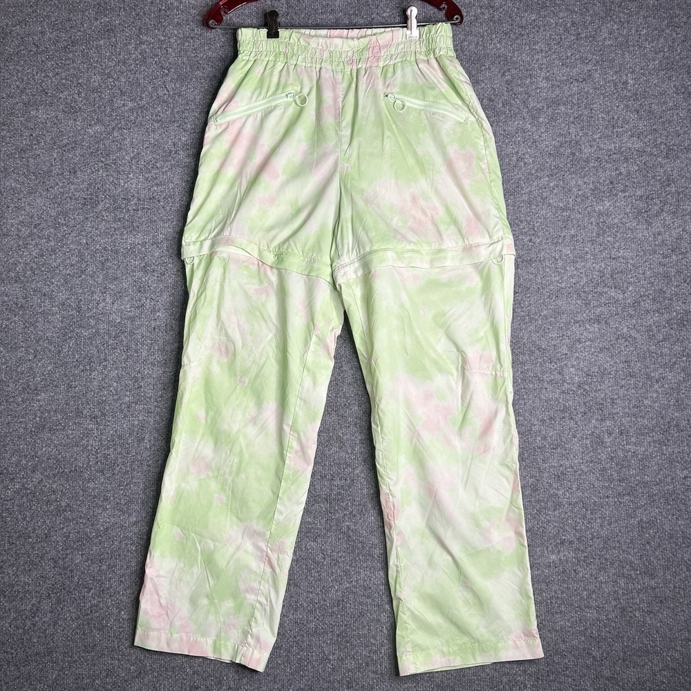 Fabletics Kalani Convertible Track Pants Size Medium Tie‎ Dye Green